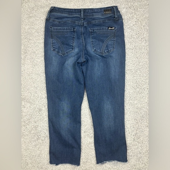 7 For All Mankind Jeans Womens 6 High Rise Skinny Ankle Cropped Dark Wash Denim - Picture 5 of 5